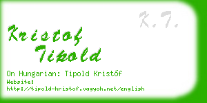 kristof tipold business card